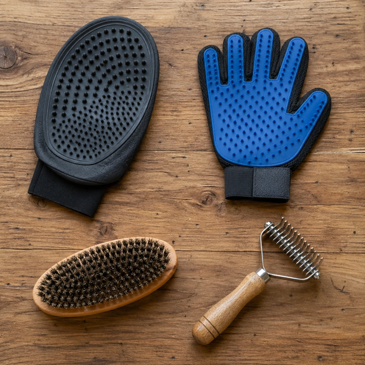 6 grooming tools brush rake