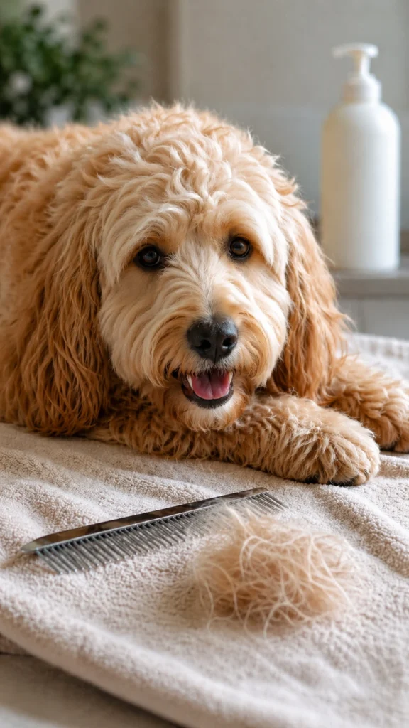 happy dog shedding