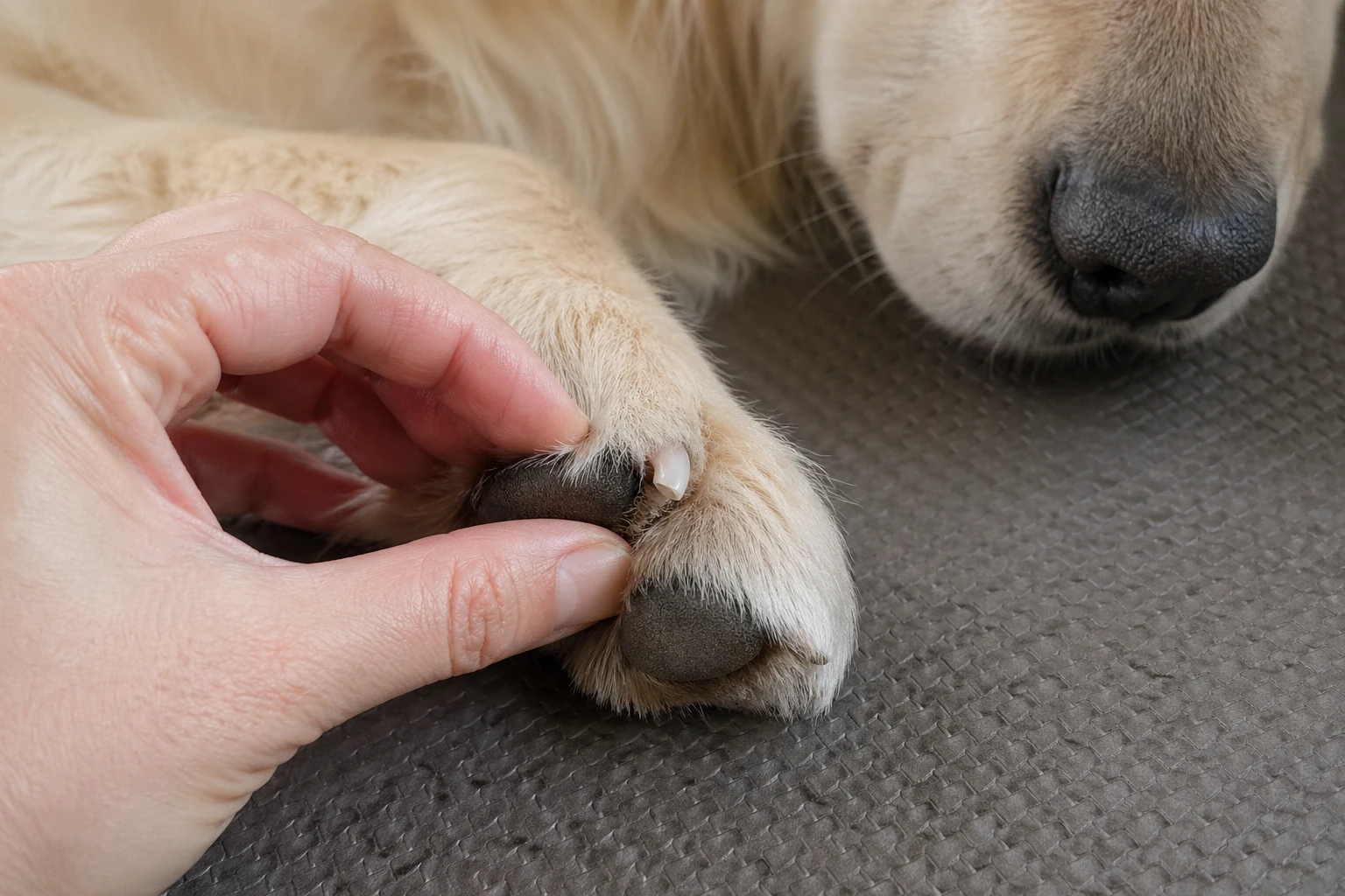 checking cut surface dog nail