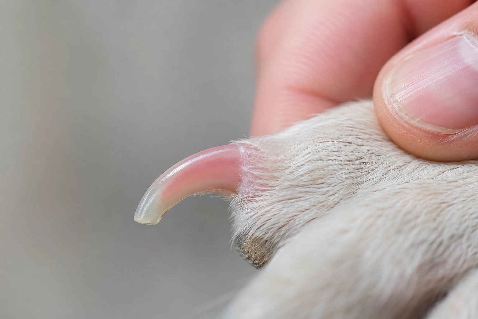 light coloured dog nail quick area