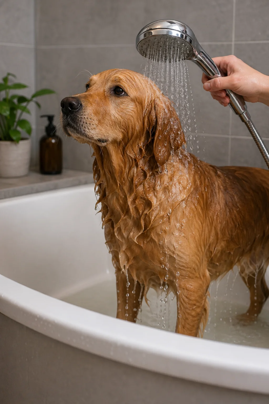 long feathered coat dog brushing (1)